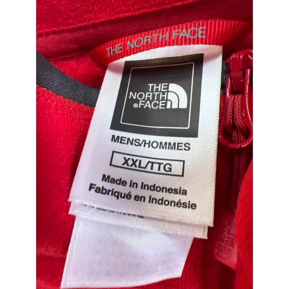 The North Face Men's Red Fleece Long Sleeve 1/4 Zip Pullover Jacket - XXL